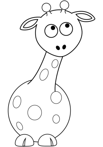 Cartoon Baby Giraffe Coloring Page